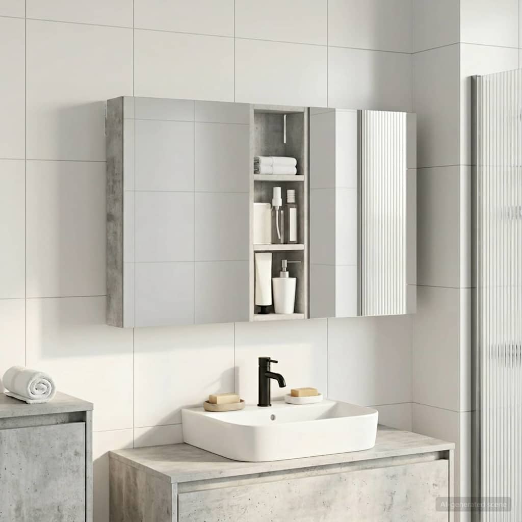 Badezimmerschrank-Set 3 pcs 100 x 10,5 x 60,5 cm Holzwerkstoff