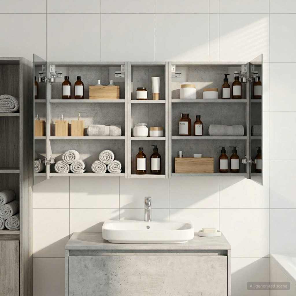 Badezimmerschrank-Set 3 pcs 100 x 10,5 x 60,5 cm Holzwerkstoff