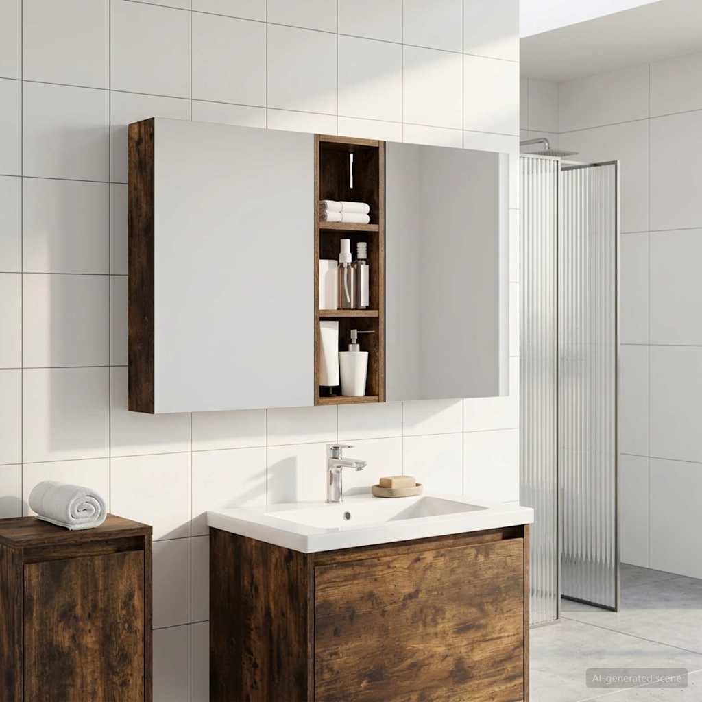 Badezimmerschrank-Set 3 pcs 100 x 10,5 x 60,5 cm Holzwerkstoff