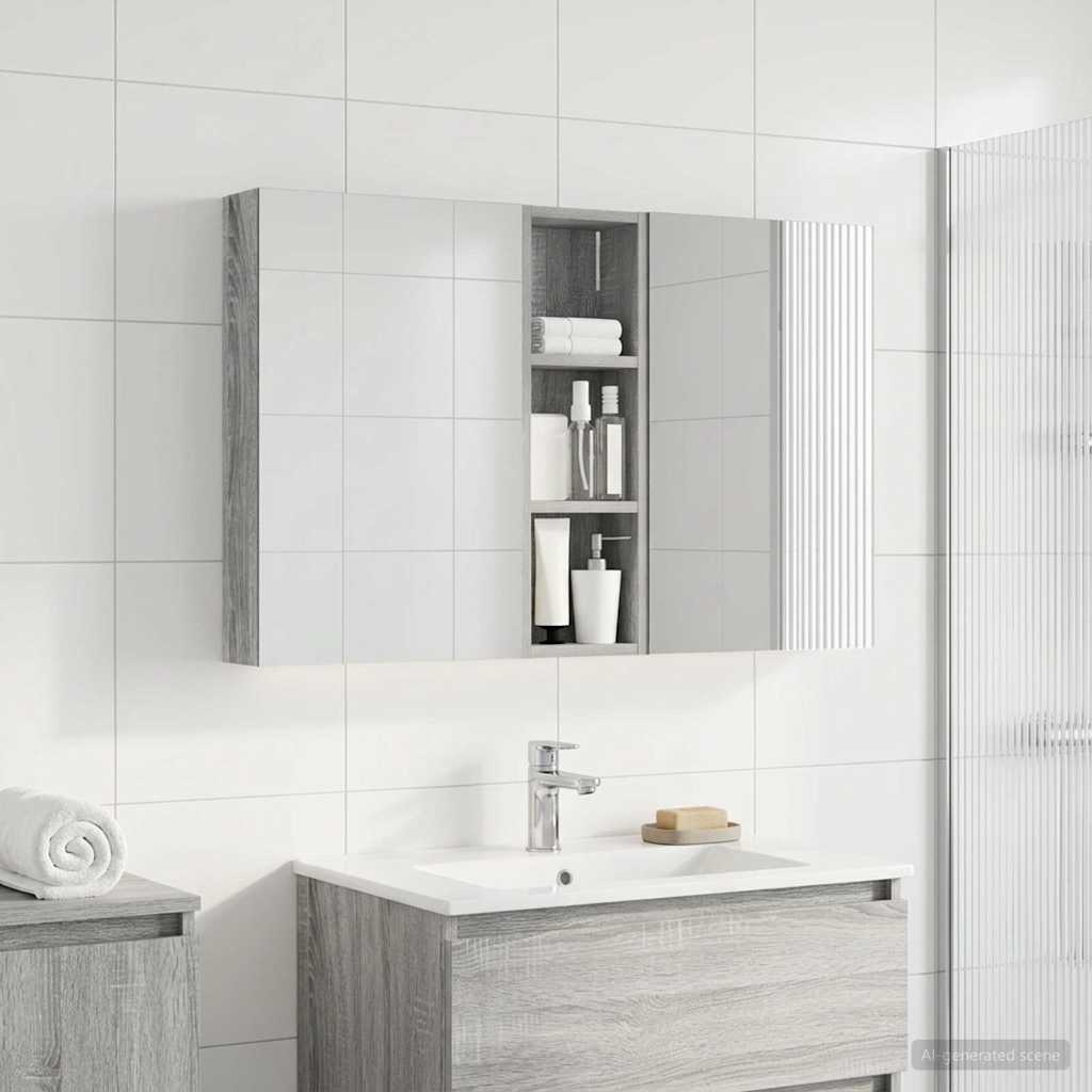 Badezimmerschrank-Set 3 pcs 100 x 10,5 x 60,5 cm Holzwerkstoff