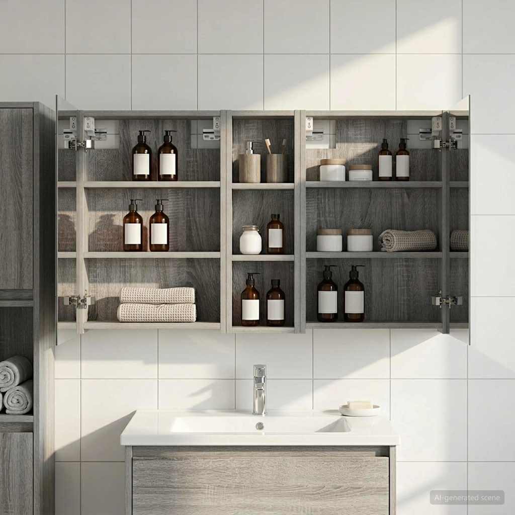 Badezimmerschrank-Set 3 pcs 100 x 10,5 x 60,5 cm Holzwerkstoff
