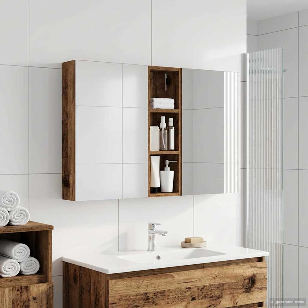 Badezimmerschrank-Set 3 pcs 100 x 10,5 x 60,5 cm Holzwerkstoff