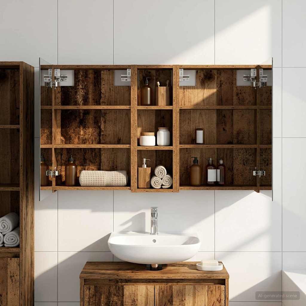 Badezimmerschrank-Set 3 pcs 100 x 10,5 x 60,5 cm Holzwerkstoff