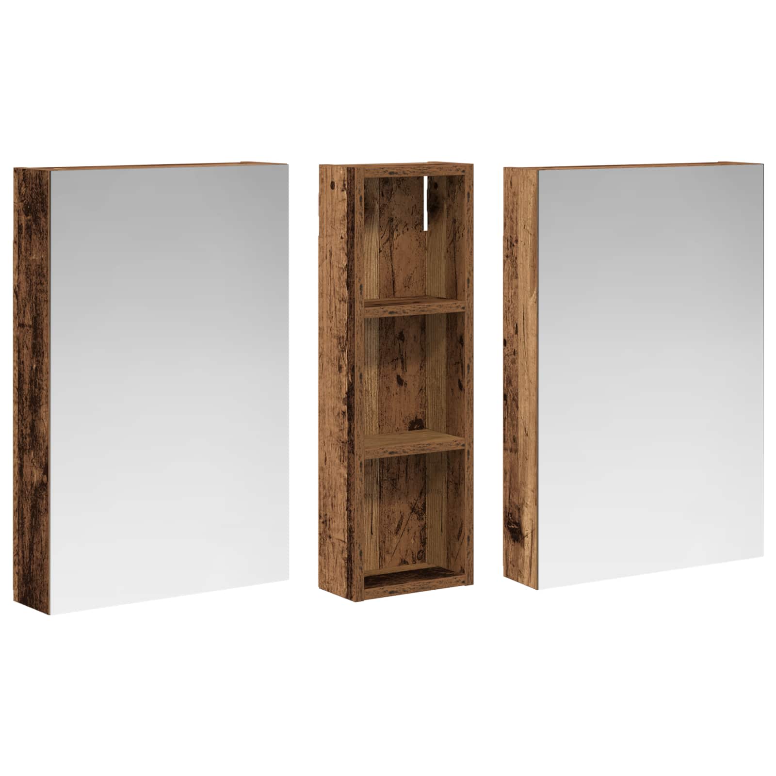 Badezimmerschrank-Set 3 pcs 100 x 10,5 x 60,5 cm Holzwerkstoff