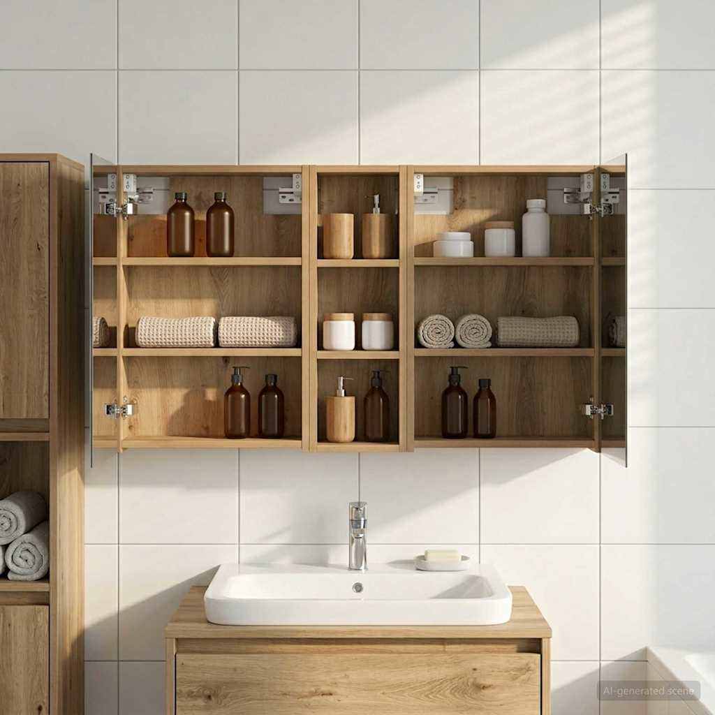 Badezimmerschrank-Set 3 pcs 100 x 10,5 x 60,5 cm Holzwerkstoff