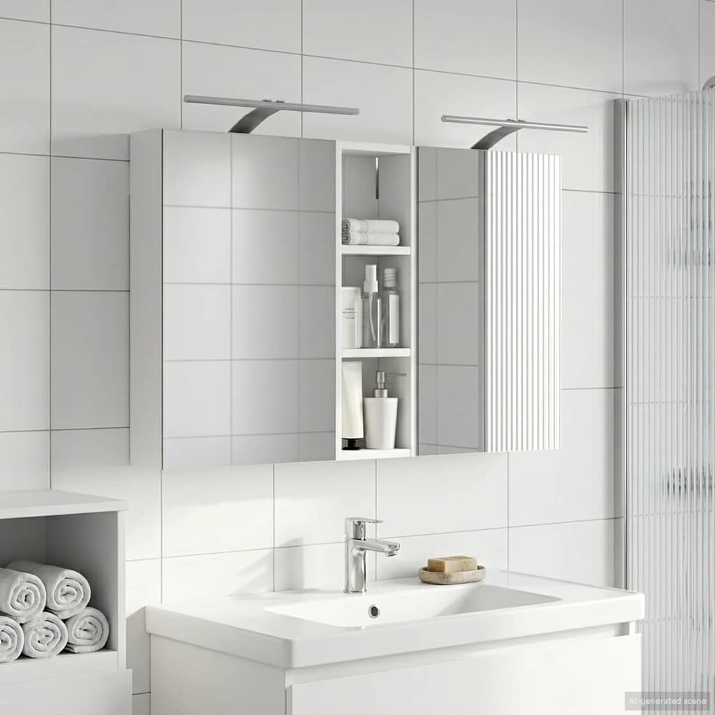 Badezimmerschrank-Set 3 pcs 100 x 10,5 x 60,5 cm Holzwerkstoff