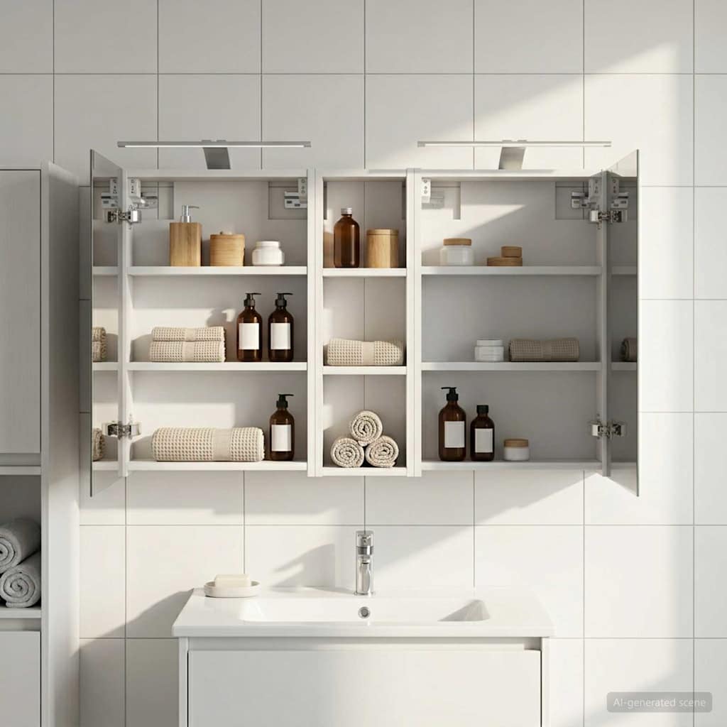 Badezimmerschrank-Set 3 pcs 100 x 10,5 x 60,5 cm Holzwerkstoff