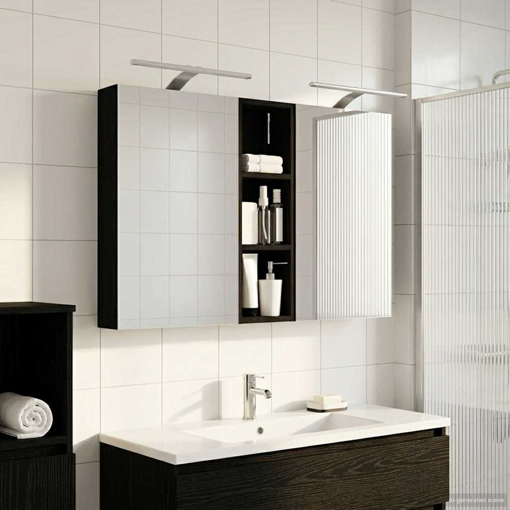Badezimmerschrank-Set 3 pcs 100 x 10,5 x 60,5 cm Holzwerkstoff