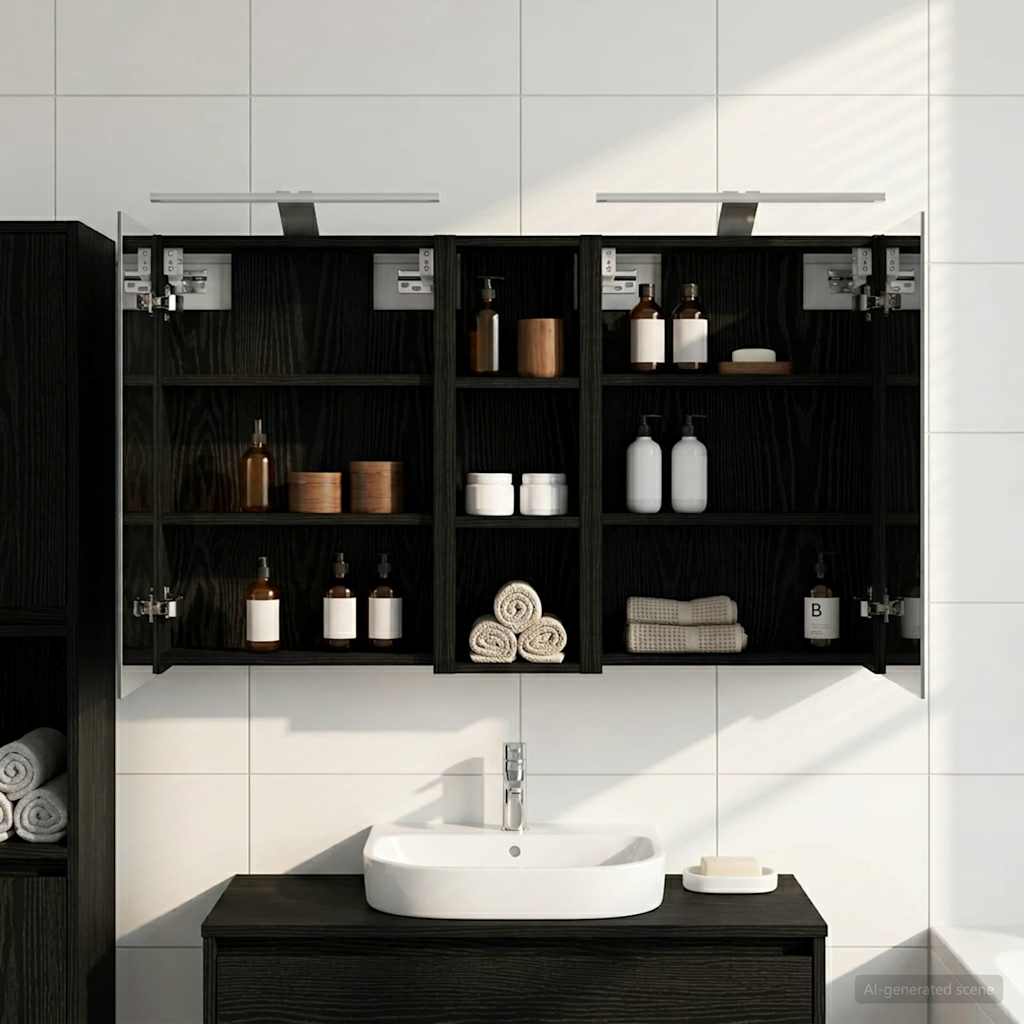 Badezimmerschrank-Set 3 pcs 100 x 10,5 x 60,5 cm Holzwerkstoff