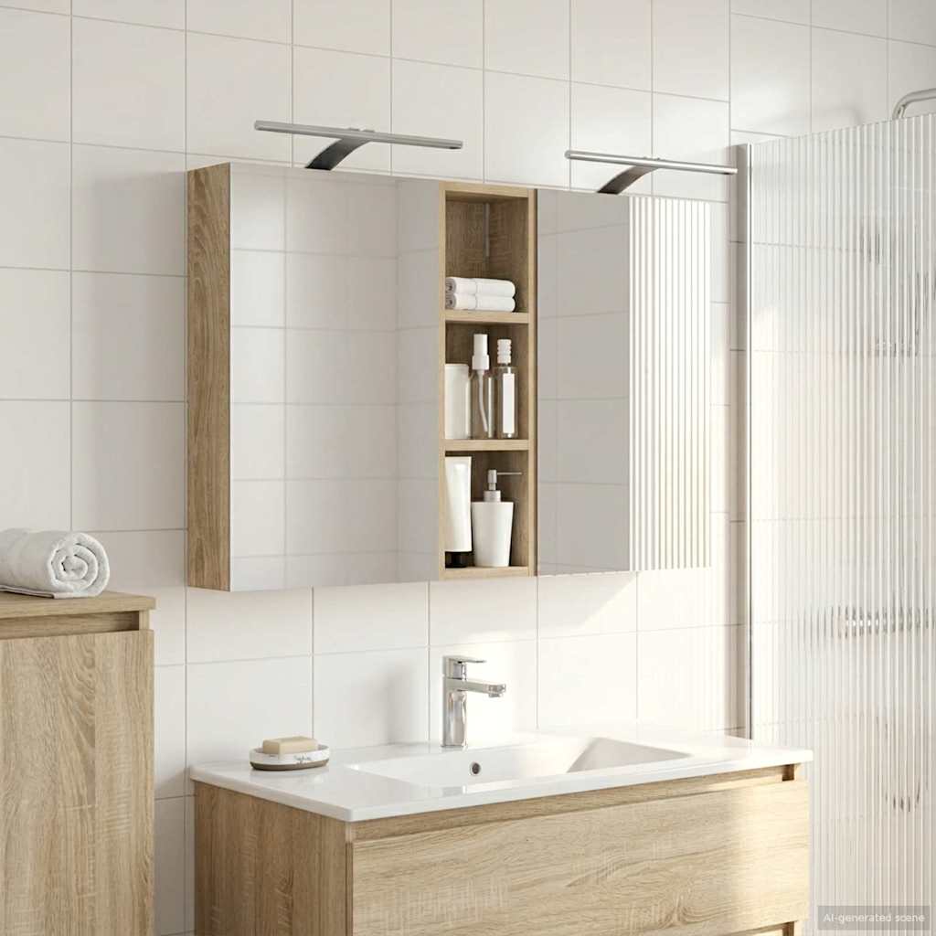 Badezimmerschrank-Set 3 pcs 100 x 10,5 x 60,5 cm Holzwerkstoff