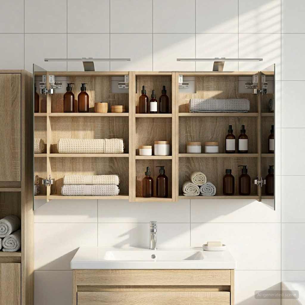 Badezimmerschrank-Set 3 pcs 100 x 10,5 x 60,5 cm Holzwerkstoff