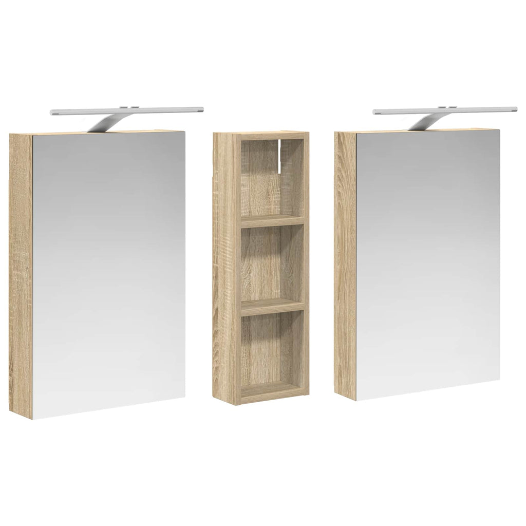 Badezimmerschrank-Set 3 pcs 100 x 10,5 x 60,5 cm Holzwerkstoff