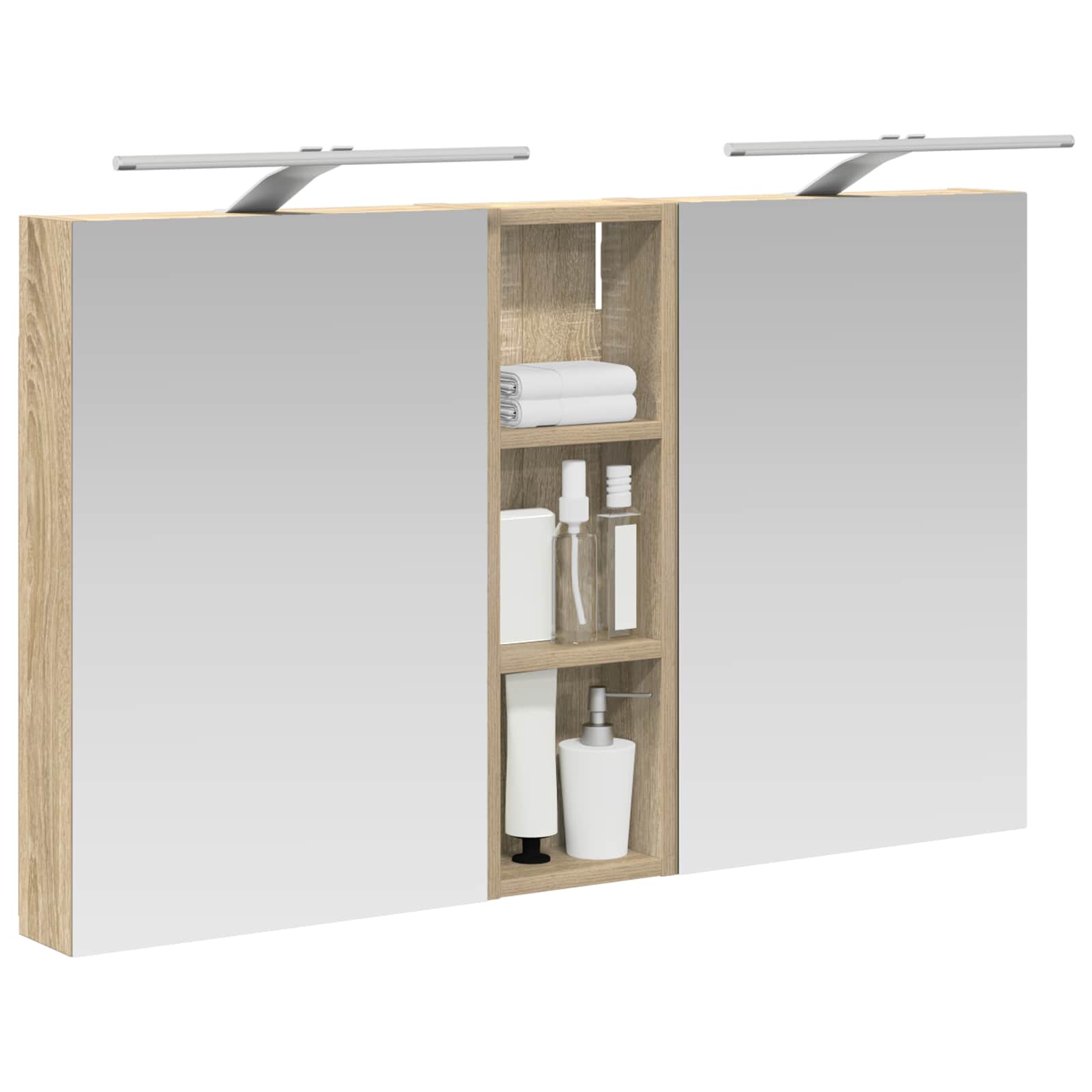 Badezimmerschrank-Set 3 pcs 100 x 10,5 x 60,5 cm Holzwerkstoff