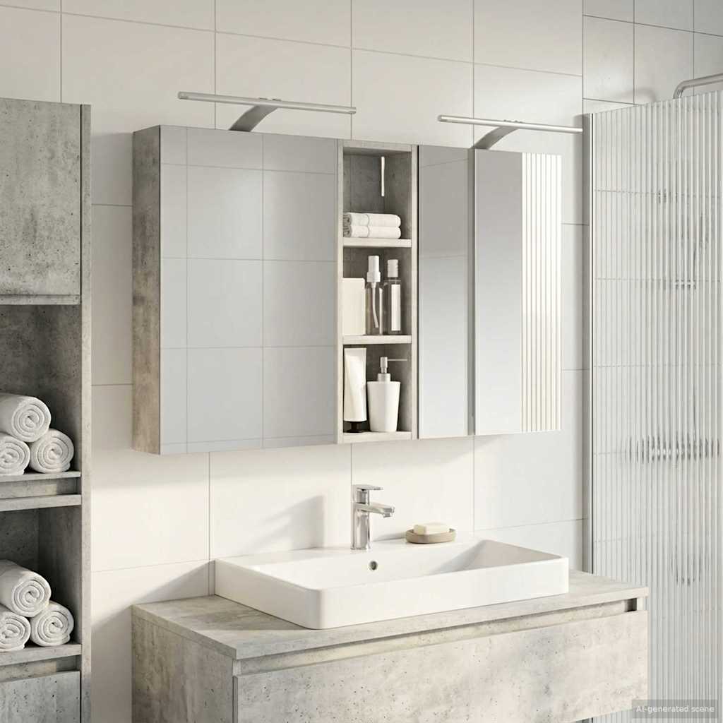 Badezimmerschrank-Set 3 pcs 100 x 10,5 x 60,5 cm Holzwerkstoff
