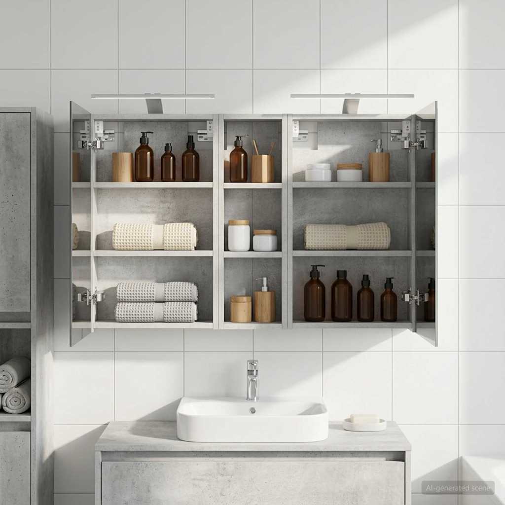 Badezimmerschrank-Set 3 pcs 100 x 10,5 x 60,5 cm Holzwerkstoff