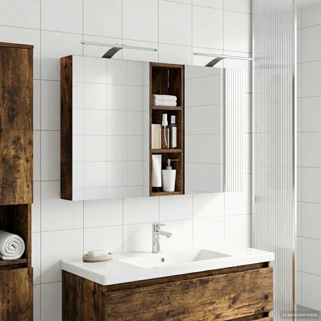 Badezimmerschrank-Set 3 pcs 100 x 10,5 x 60,5 cm Holzwerkstoff