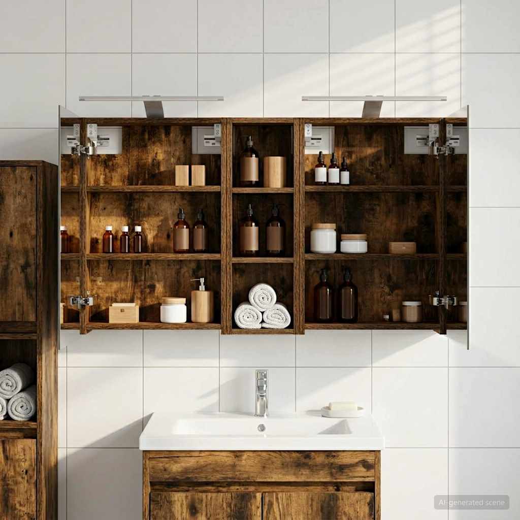 Badezimmerschrank-Set 3 pcs 100 x 10,5 x 60,5 cm Holzwerkstoff