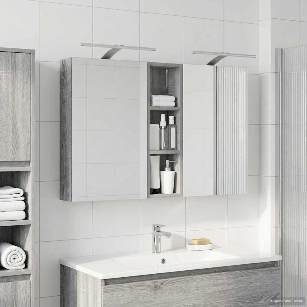 Badezimmerschrank-Set 3 pcs 100 x 10,5 x 60,5 cm Holzwerkstoff