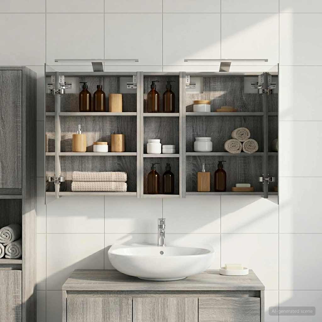 Badezimmerschrank-Set 3 pcs 100 x 10,5 x 60,5 cm Holzwerkstoff