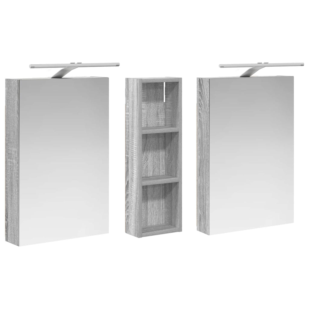 Badezimmerschrank-Set 3 pcs 100 x 10,5 x 60,5 cm Holzwerkstoff
