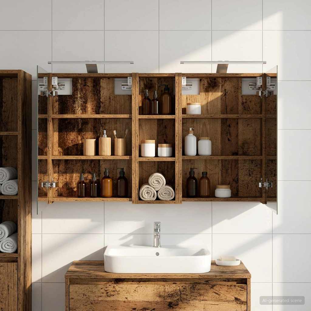 Badezimmerschrank-Set 3 pcs 100 x 10,5 x 60,5 cm Holzwerkstoff