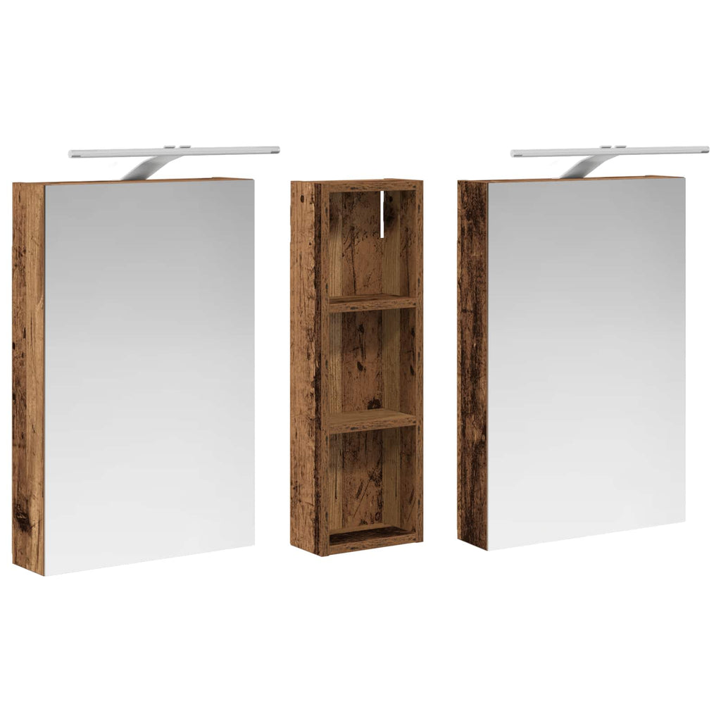 Badezimmerschrank-Set 3 pcs 100 x 10,5 x 60,5 cm Holzwerkstoff