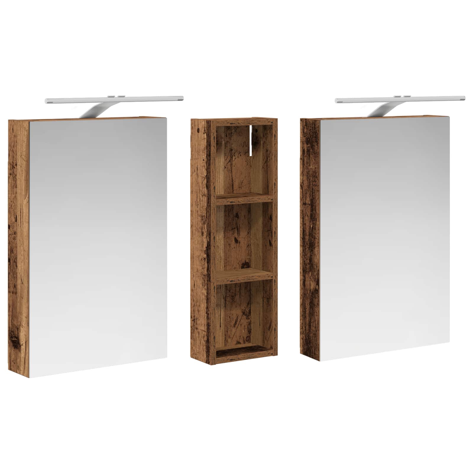 Badezimmerschrank-Set 3 pcs 100 x 10,5 x 60,5 cm Holzwerkstoff