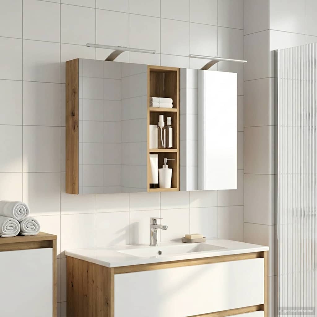 Badezimmerschrank-Set 3 pcs 100 x 10,5 x 60,5 cm Holzwerkstoff