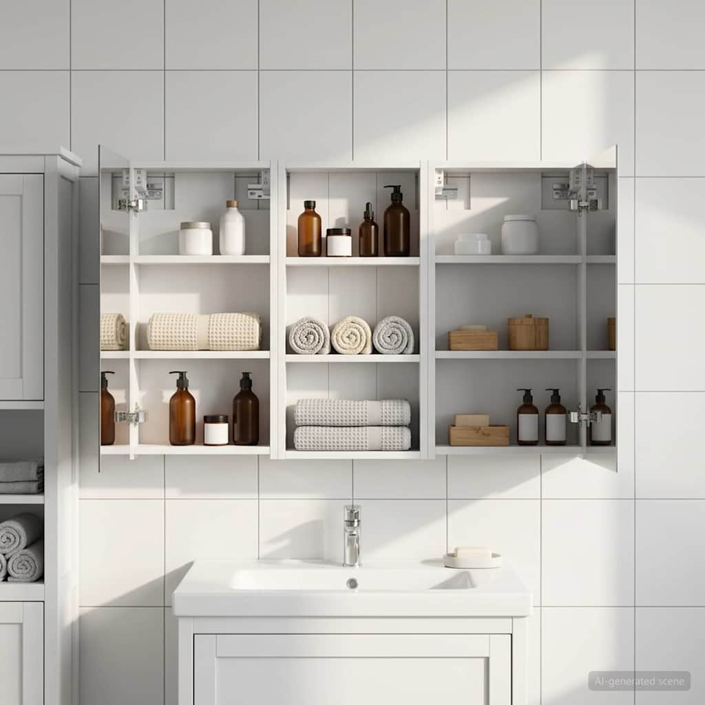 Badezimmerschrank-Set 3 pcs 110 x 10,5 x 60,5 cm Holzwerkstoff