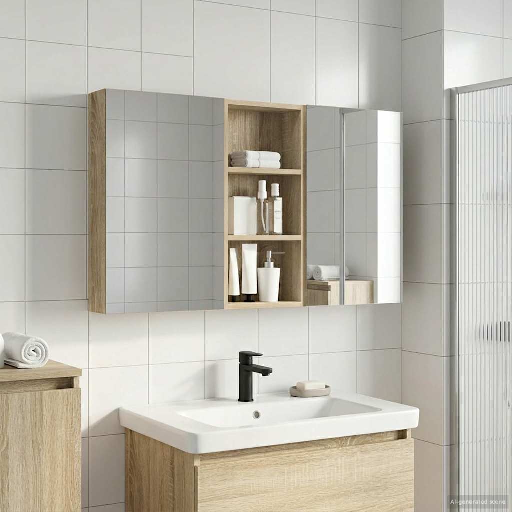 Badezimmerschrank-Set 3 pcs 110 x 10,5 x 60,5 cm Holzwerkstoff