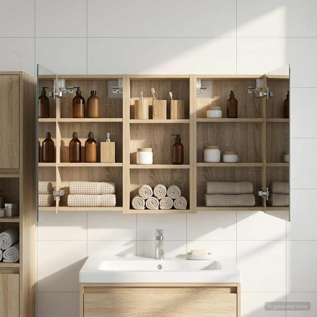 Badezimmerschrank-Set 3 pcs 110 x 10,5 x 60,5 cm Holzwerkstoff