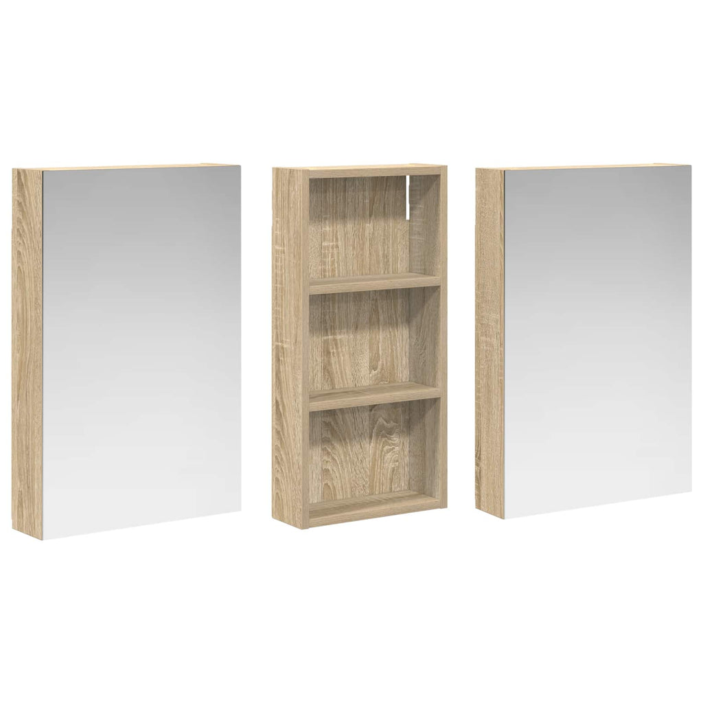 Badezimmerschrank-Set 3 pcs 110 x 10,5 x 60,5 cm Holzwerkstoff