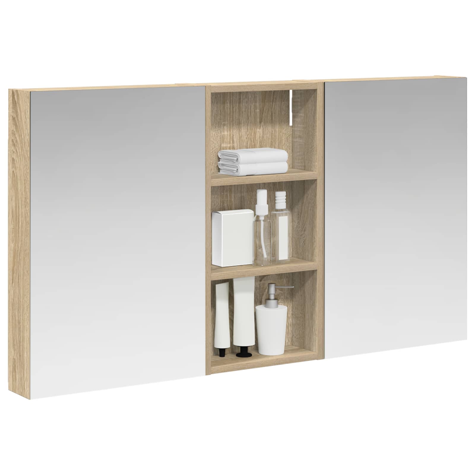 Badezimmerschrank-Set 3 pcs 110 x 10,5 x 60,5 cm Holzwerkstoff