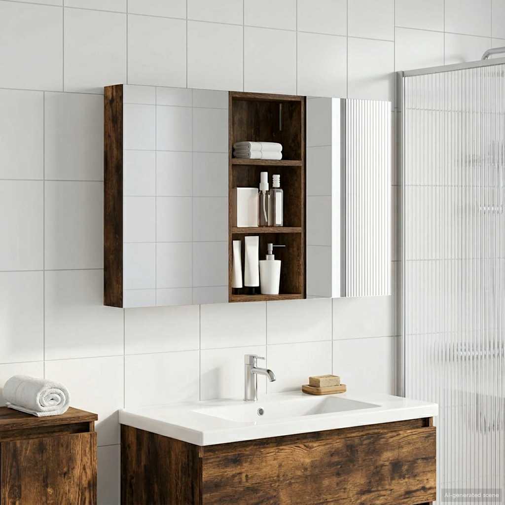 Badezimmerschrank-Set 3 pcs 110 x 10,5 x 60,5 cm Holzwerkstoff