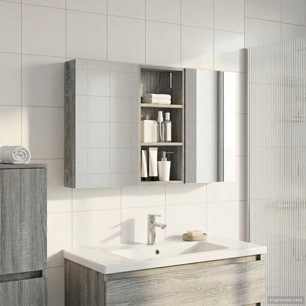 Badezimmerschrank-Set 3 pcs 110 x 10,5 x 60,5 cm Holzwerkstoff
