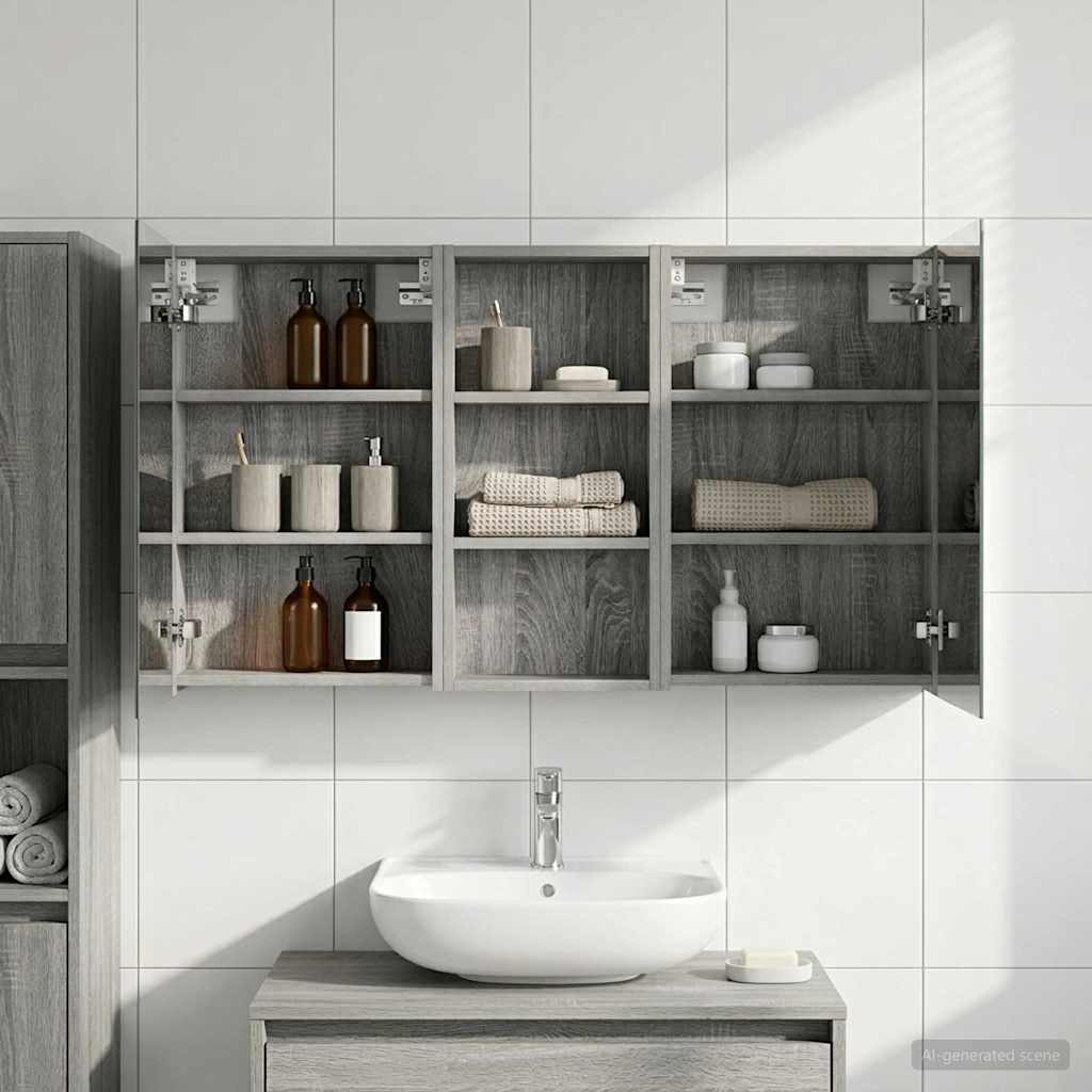 Badezimmerschrank-Set 3 pcs 110 x 10,5 x 60,5 cm Holzwerkstoff