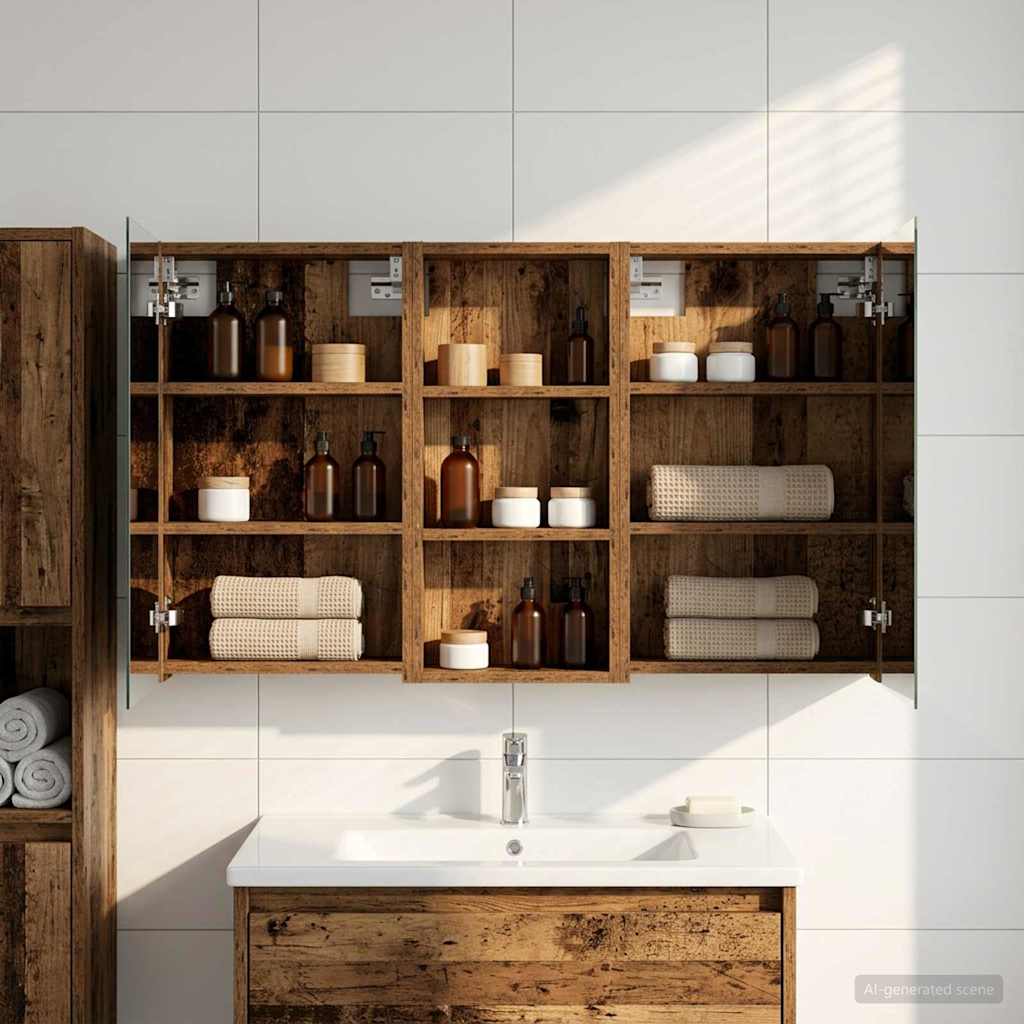 Badezimmerschrank-Set 3 pcs 110 x 10,5 x 60,5 cm Holzwerkstoff