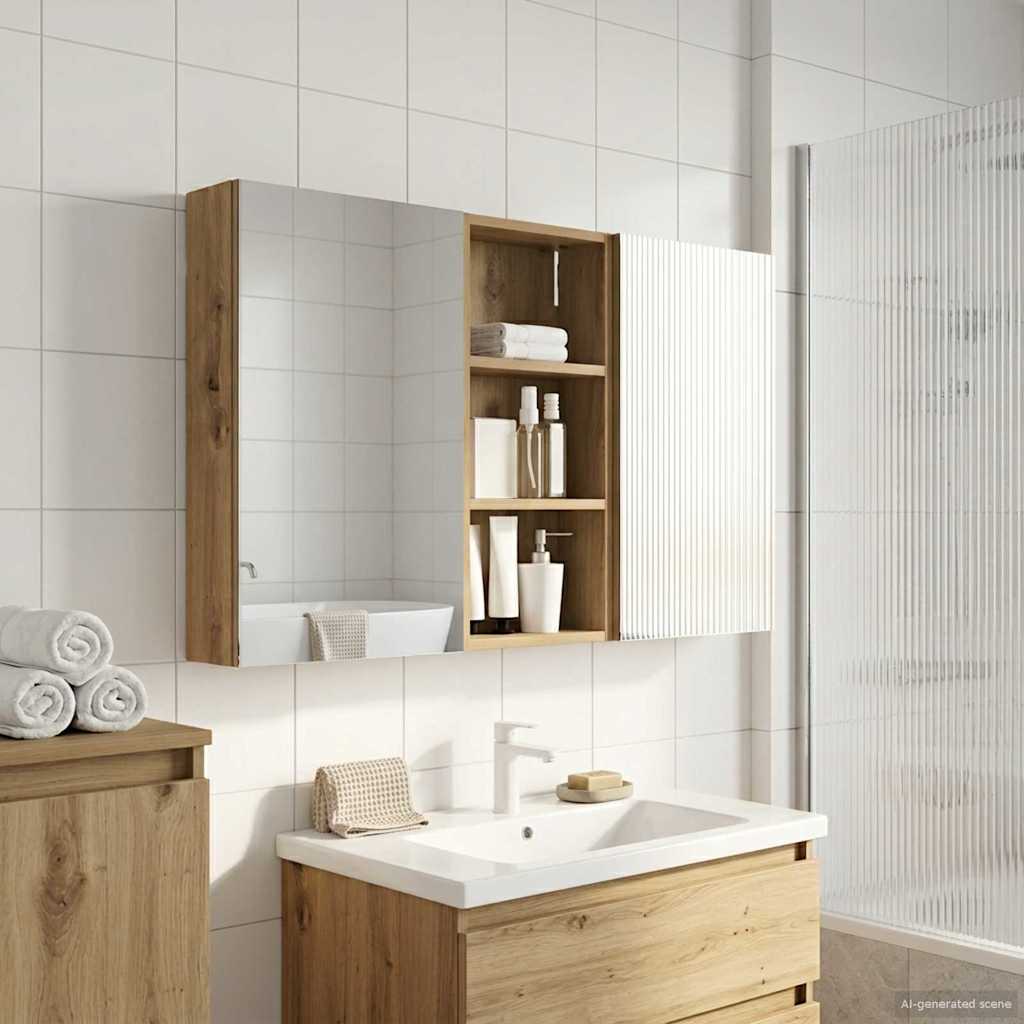 Badezimmerschrank-Set 3 pcs 110 x 10,5 x 60,5 cm Holzwerkstoff