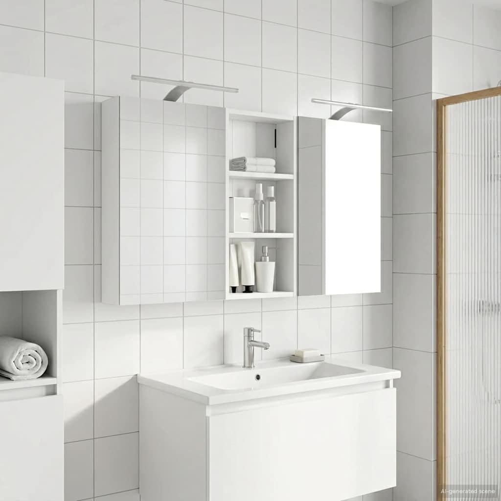 Badezimmerschrank-Set 3 pcs 110 x 10,5 x 60,5 cm Holzwerkstoff