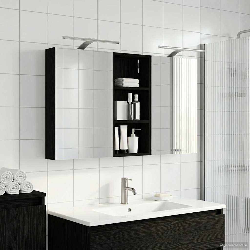 Badezimmerschrank-Set 3 pcs 110 x 10,5 x 60,5 cm Holzwerkstoff