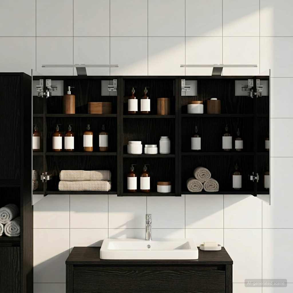 Badezimmerschrank-Set 3 pcs 110 x 10,5 x 60,5 cm Holzwerkstoff