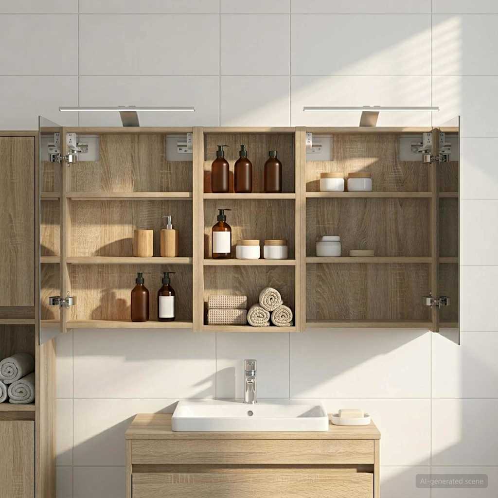 Badezimmerschrank-Set 3 pcs 110 x 10,5 x 60,5 cm Holzwerkstoff