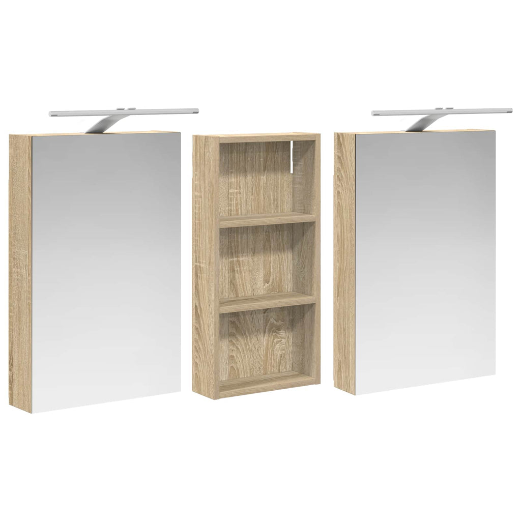 Badezimmerschrank-Set 3 pcs 110 x 10,5 x 60,5 cm Holzwerkstoff