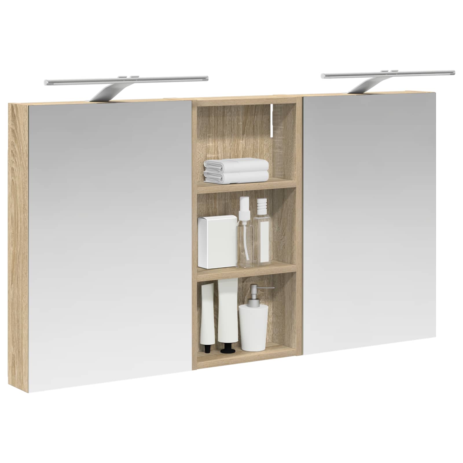 Badezimmerschrank-Set 3 pcs 110 x 10,5 x 60,5 cm Holzwerkstoff