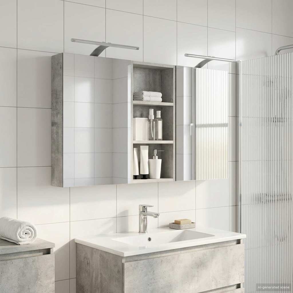 Badezimmerschrank-Set 3 pcs 110 x 10,5 x 60,5 cm Holzwerkstoff