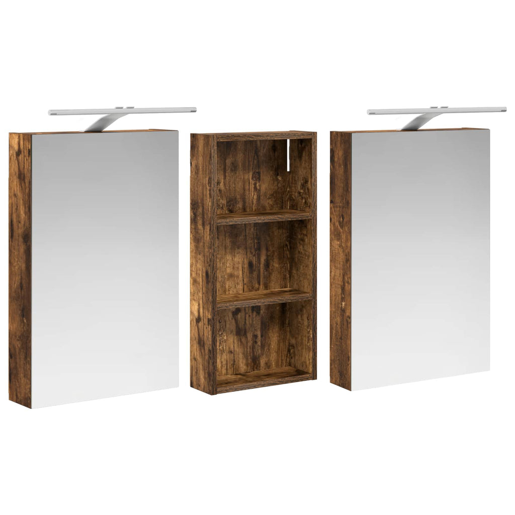 Badezimmerschrank-Set 3 pcs 110 x 10,5 x 60,5 cm Holzwerkstoff