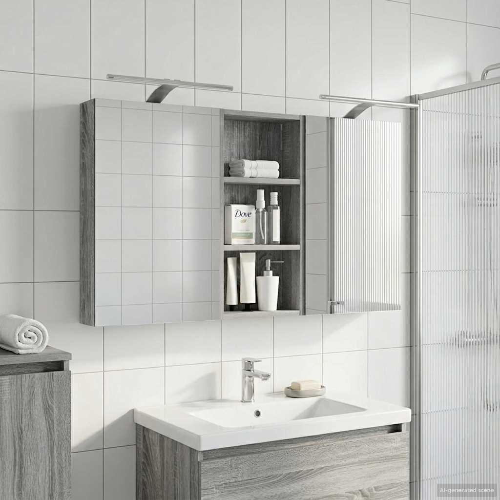 Badezimmerschrank-Set 3 pcs 110 x 10,5 x 60,5 cm Holzwerkstoff