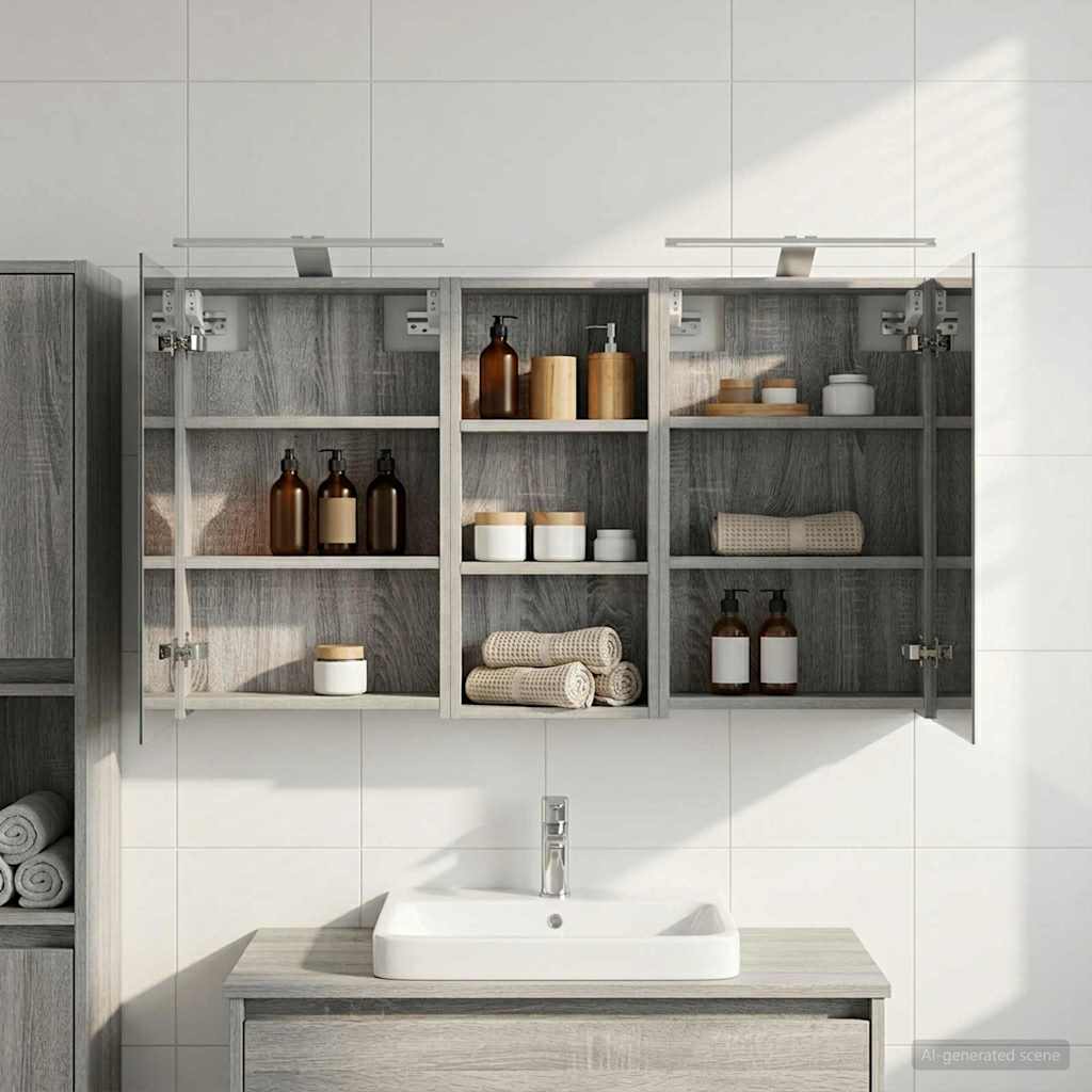 Badezimmerschrank-Set 3 pcs 110 x 10,5 x 60,5 cm Holzwerkstoff