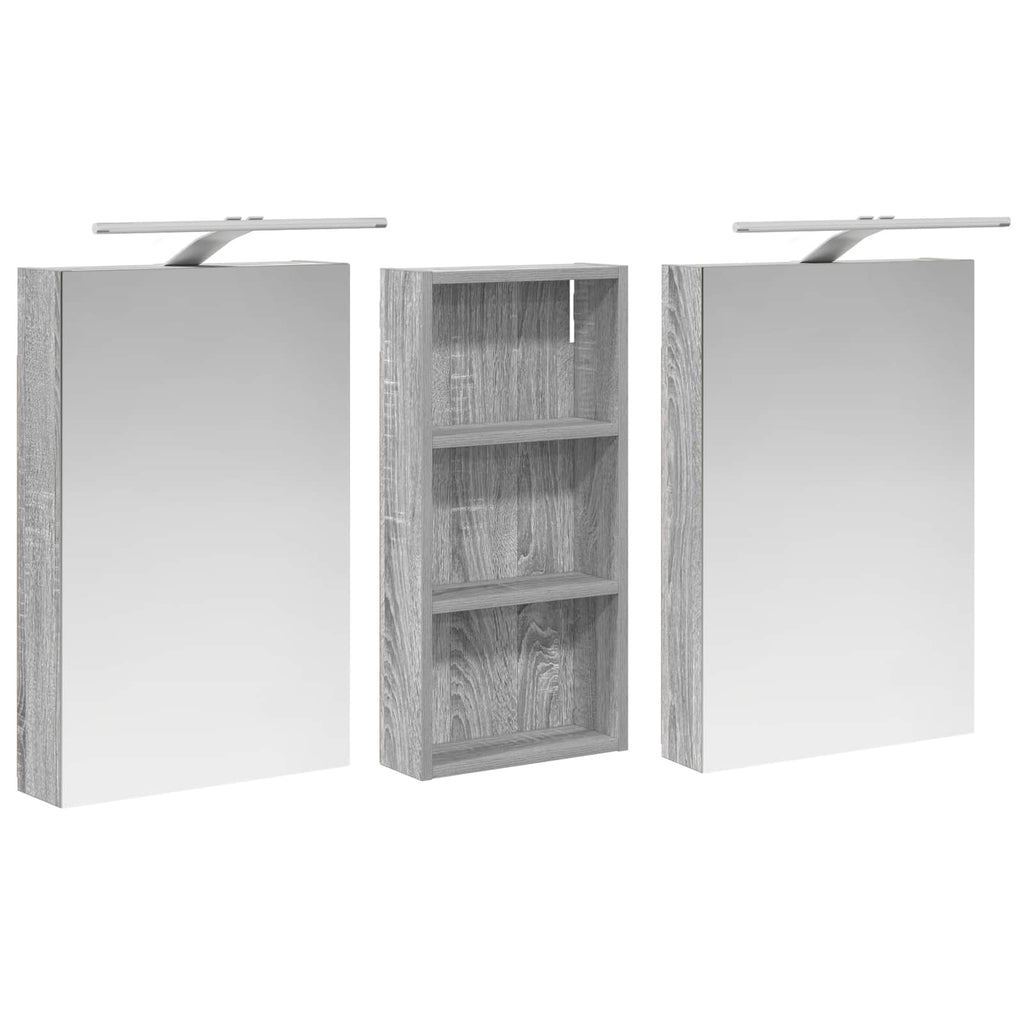 Badezimmerschrank-Set 3 pcs 110 x 10,5 x 60,5 cm Holzwerkstoff