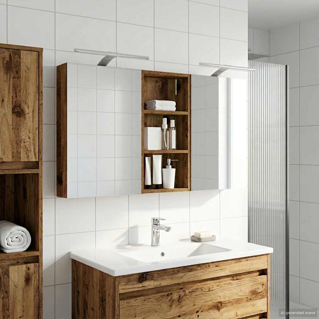 Badezimmerschrank-Set 3 pcs 110 x 10,5 x 60,5 cm Holzwerkstoff